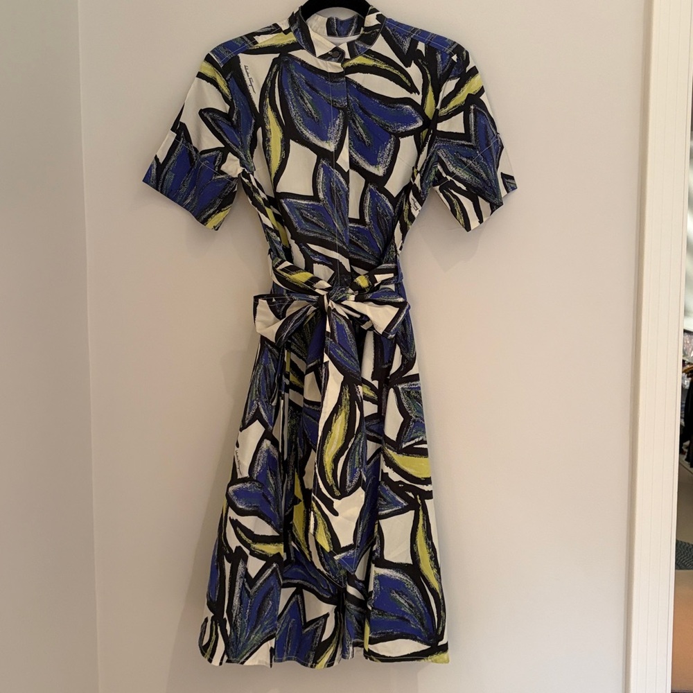 Salvatore Ferragamo Shirtwaist Style Cotton and Silk Dress. IT 40. US 4/6.